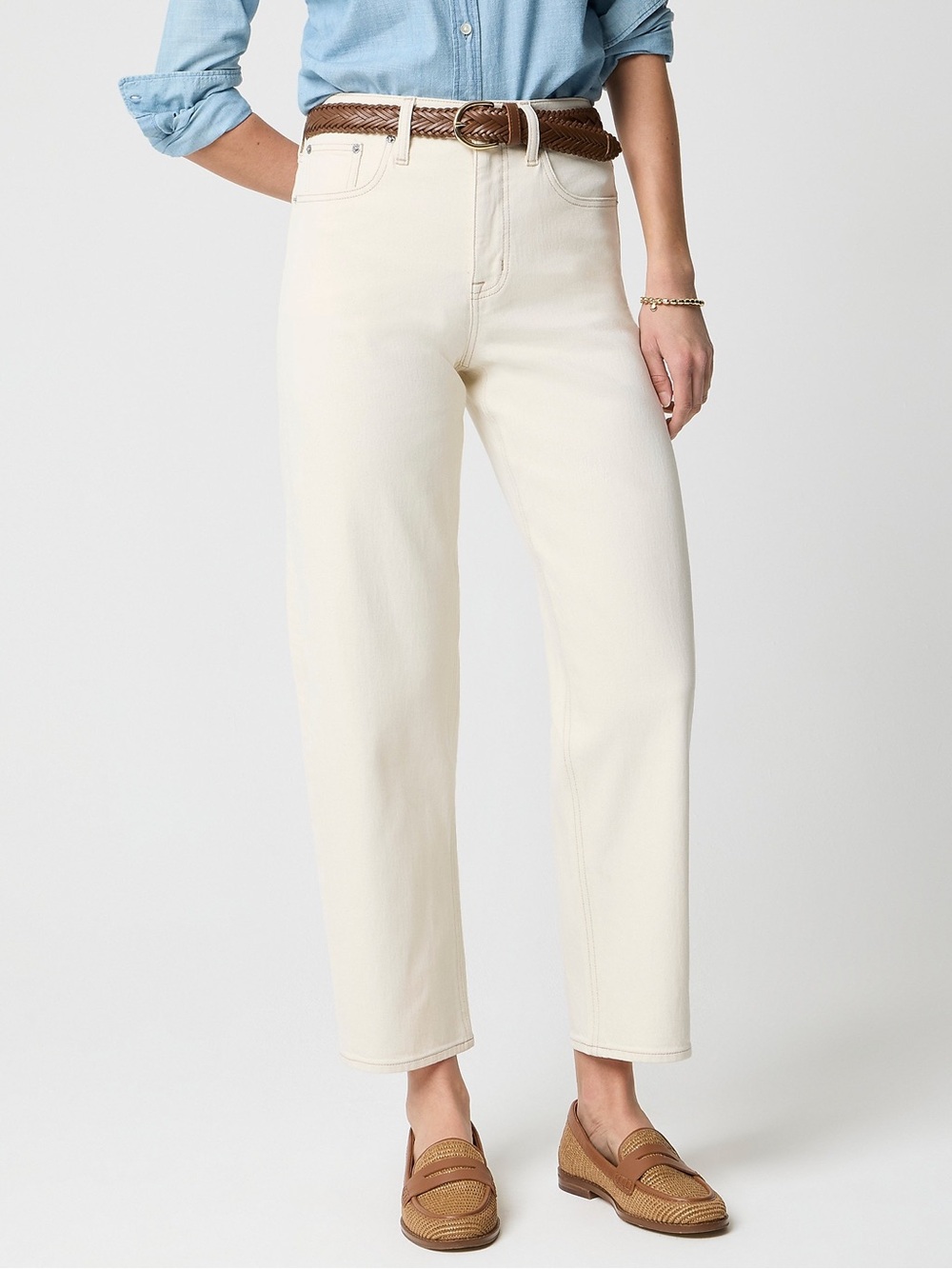 J. Crew Slim Barrel-leg jean in all-day stretch Ecru Size 31 NWT CQ502